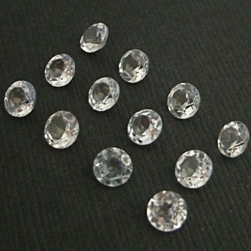 4mm Crystal Quartz Faceted Round Loose Gemstones