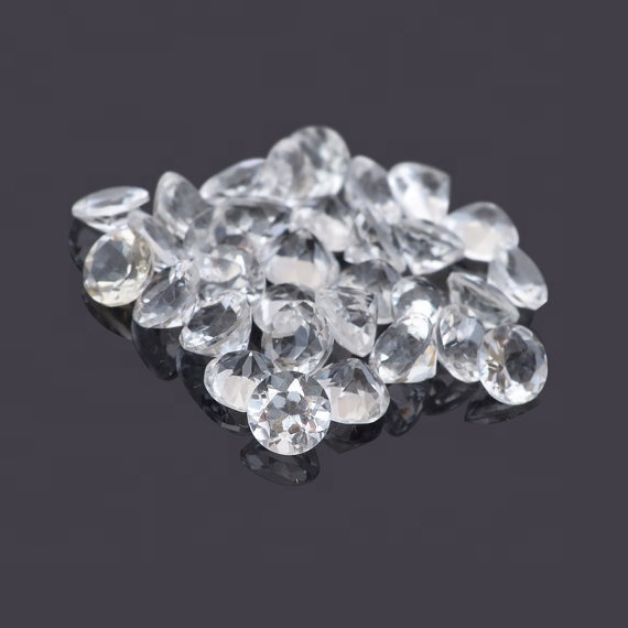 4mm Crystal Quartz Faceted Round Loose Gemstones