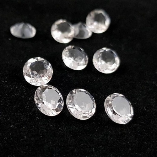 6mm Crystal Quartz Faceted Round Loose Gemstones