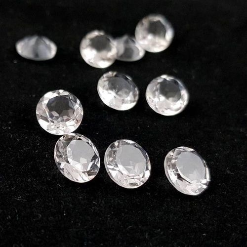 8mm Crystal Quartz Faceted Round Loose Gemstones