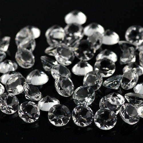 8mm Crystal Quartz Faceted Round Loose Gemstones