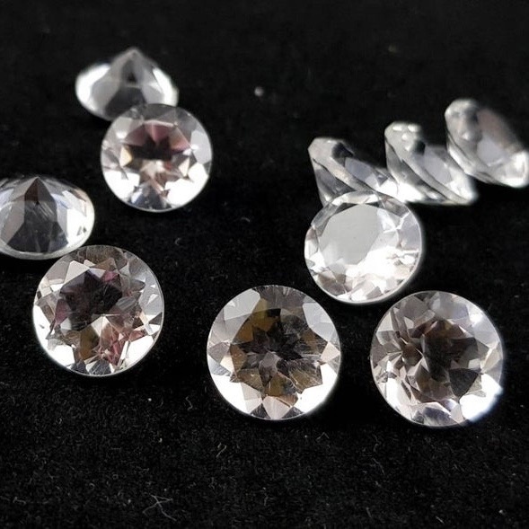 8mm Crystal Quartz Faceted Round Loose Gemstones