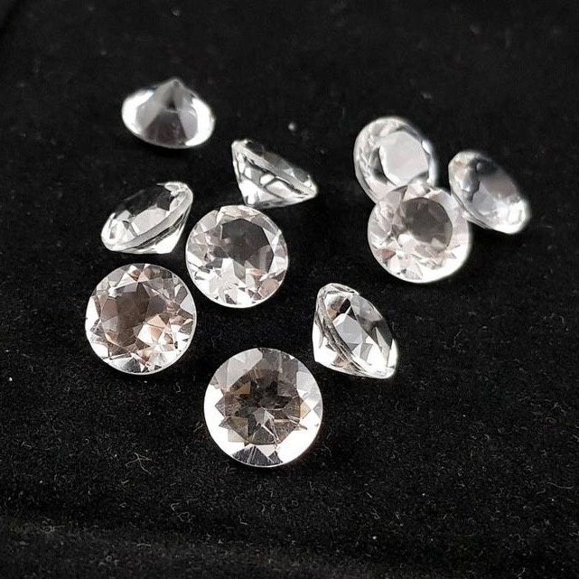 11mm Crystal Quartz Faceted Round Loose Gemstones