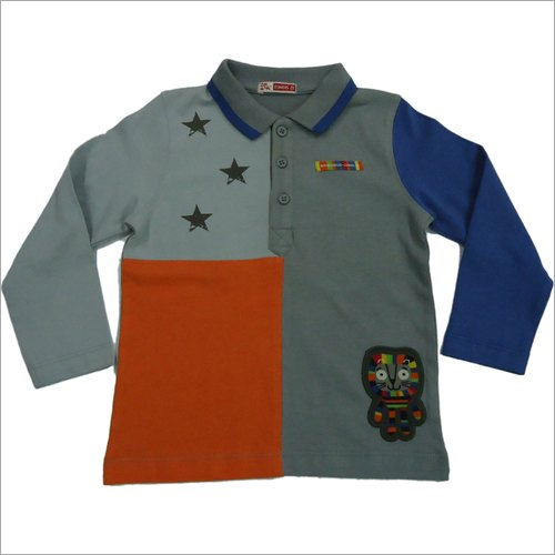 Available In Different Color Boys Full Sleeves Collar Neck T-Shirts