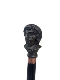 Aluminum Black Mummy Head Black Wooden walking stick