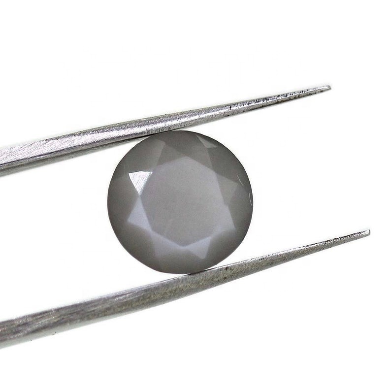 5mm Gray Moonstone Faceted Round Loose Gemstones