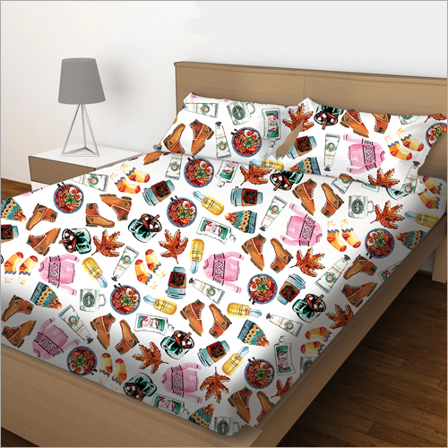 ATC Cotton Bed Sheets - Full Size, Multicolor Printed Design | Washable, Lightweight, Ideal for Home & Hotels