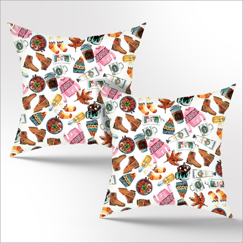 Printed Pillow - Premium Printed Fabric Cover, Soft Filling Material, Multicolor Square Shape | Lightweight, Easy to Maintain, Guarantees Relaxed Deep Sleep