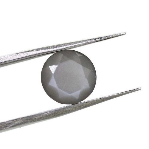 10mm Gray Moonstone Faceted Round Loose Gemstones