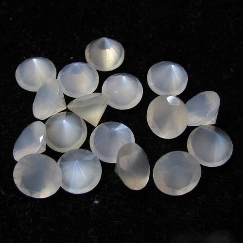 5mm White Moonstone Faceted Round Loose Gemstones