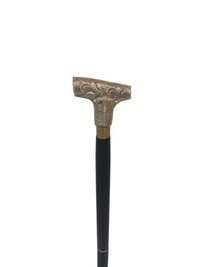 Brass T-type Handle Black Wooden walking stick