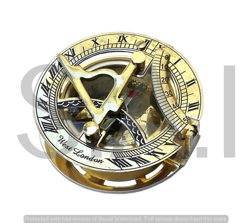 Nautical Brass Round Sundial Compass 2.25