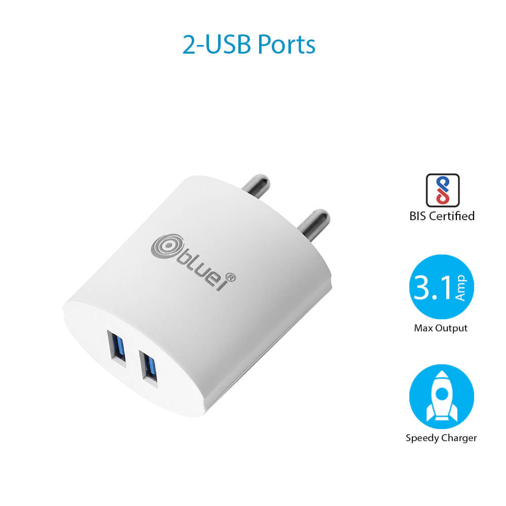 Bluei Bi-di-hc- 305 3.1a, Dual Usb Mobile Charger