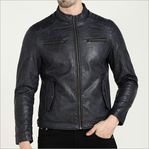 Winter Mens Leather Motorcycle Jacket