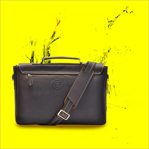 Black Leather Laptop Bag