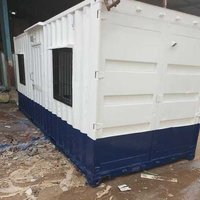 Portable Site Office Cabin - Color: White Blue