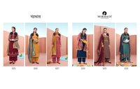 Mor-bagh Chandrakanta Premium Silk Festival Wear Dress Materials - 6 Pcs Set, Hand Washable Embroidered Luxury With Jacquard Weaving