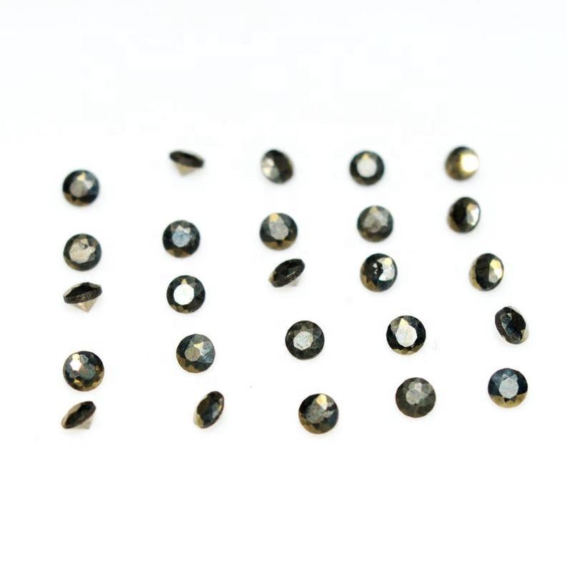 5mm Golden Pyrite Faceted Round Loose Gemstones