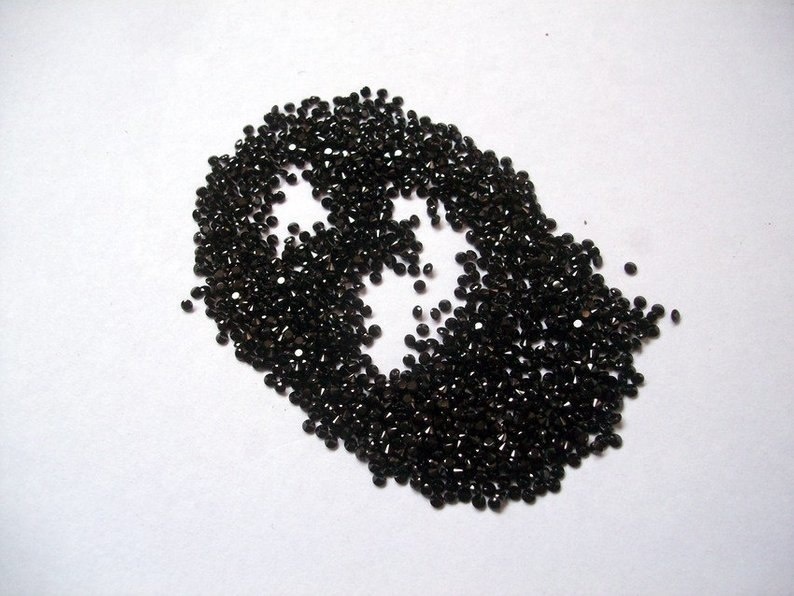 2mm Black Spinel Faceted Round Loose Gemstones