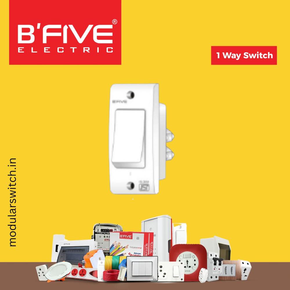 Modular Switches | 1 Way Switch (N-1) - Color: White