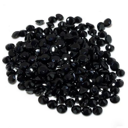 4mm Black Spinel Faceted Round Loose Gemstones