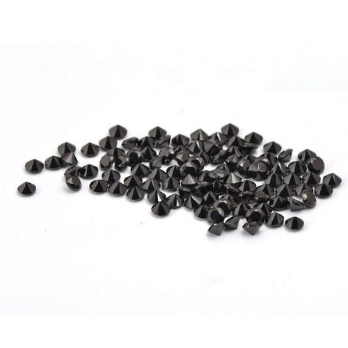 6mm Black Spinel Faceted Round Loose Gemstones