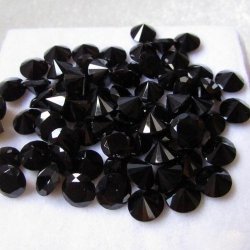 8mm Black Spinel Faceted Round Loose Gemstones