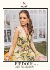 Kaara Suits Firdous Lawn Vol 7 Cotton Print With Work Pakistani Dress Material Catalog