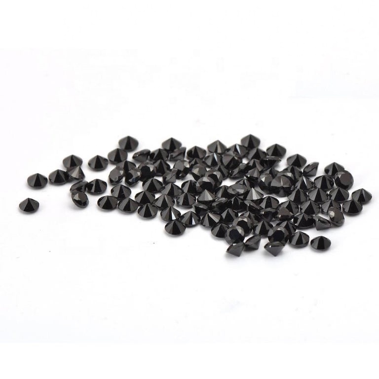 10mm Black Spinel Faceted Round Loose Gemstones