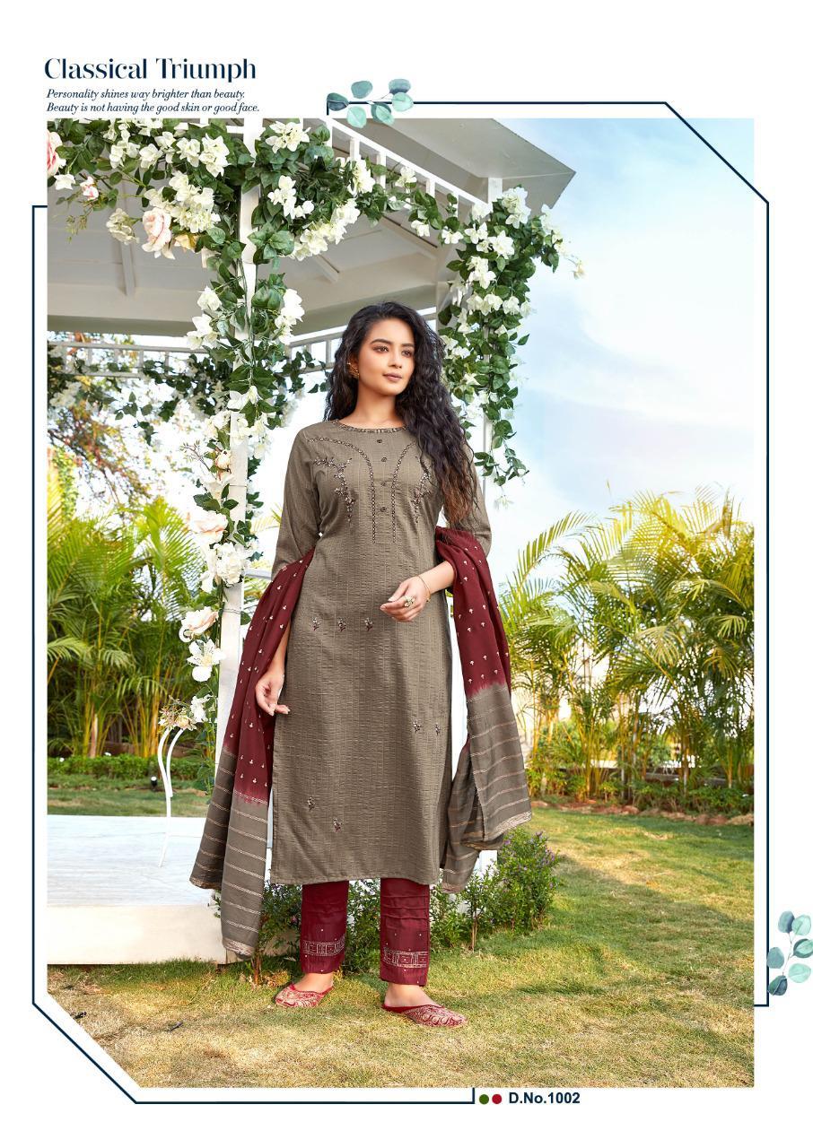 Ladies Flavour Aarohi Vol 4 Chinon Fancy ReadyMade Suit Catalog