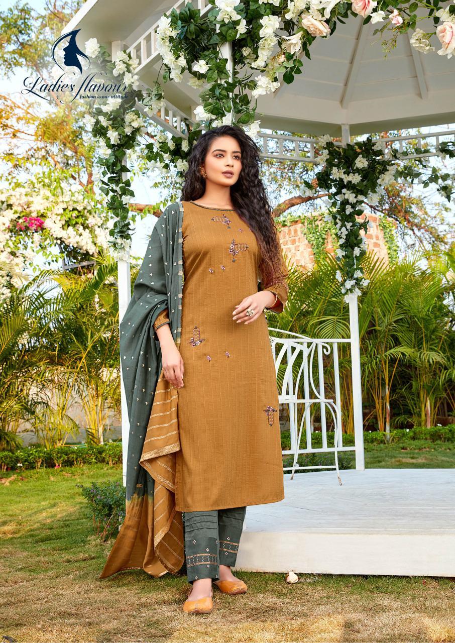 Ladies Flavour Aarohi Vol 4 Chinon Fancy ReadyMade Suit Catalog