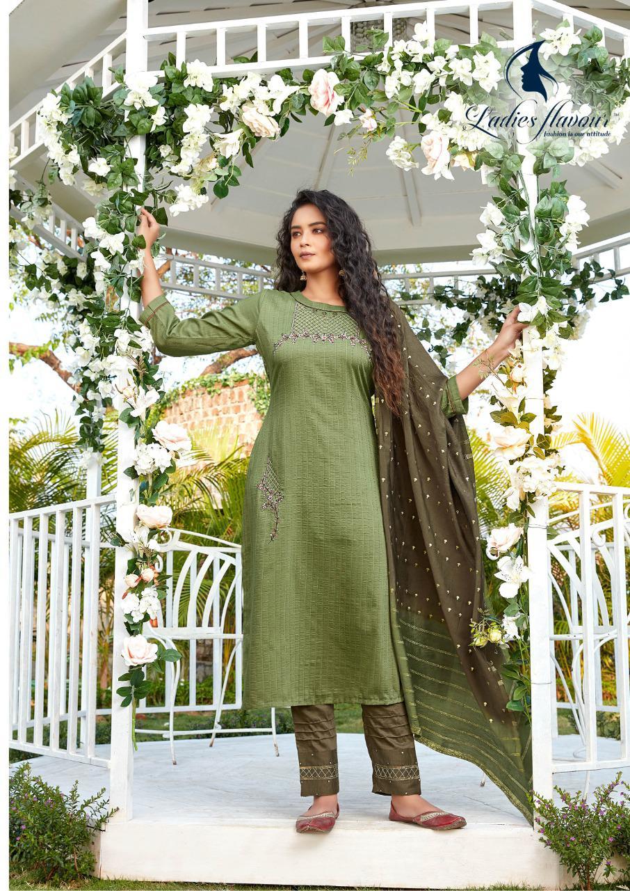 Ladies Flavour Aarohi Vol 4 Chinon Fancy ReadyMade Suit Catalog