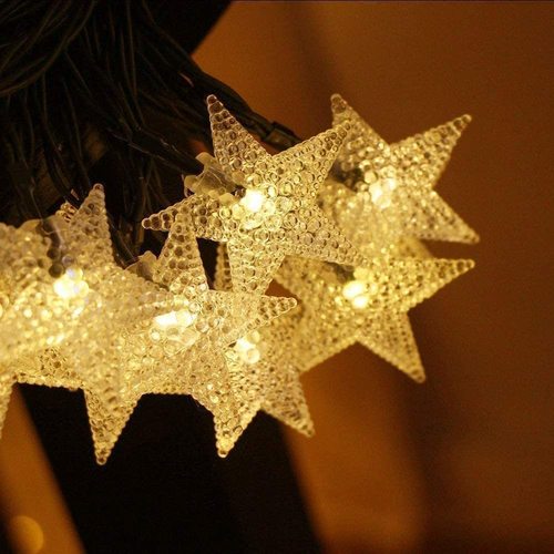 Abs Plastic Solar Star Shaped Decorative Waterproof String Light