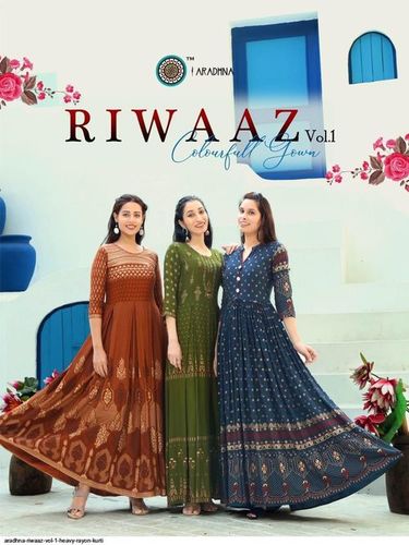 Aradhna Riwaaz Vol 1 Rayon With Work Long Kurti Catalog