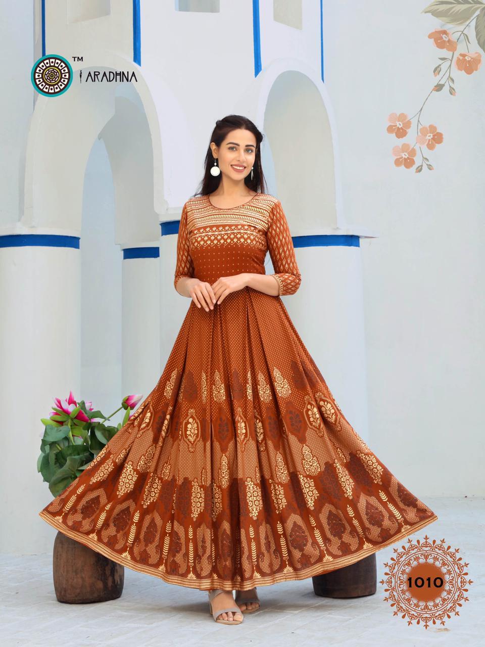 Aradhna Riwaaz Vol 1 Rayon With Work Long Kurti Catalog