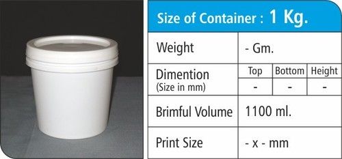 1 Kg Plastic Grease Container