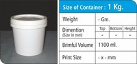 1 Kg Plastic Grease Container - 116x94x105 Mm, White | Material: Ppcp, Round Shape, Food Container, Load: 1 Kg, Logo: Uv Polypack