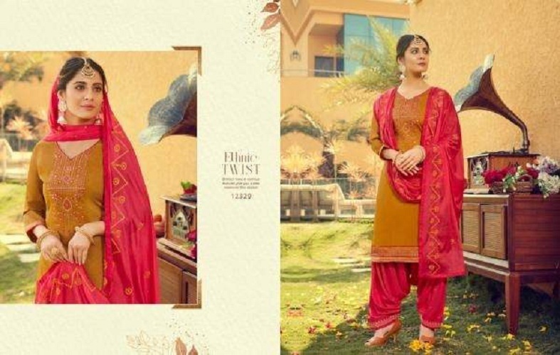 Kalaroop Patiyala Vol 30 Jam Silk Cotton With Work Dress Material Catalog