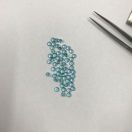 3mm Blue Apatite Faceted Round Loose Gemstones