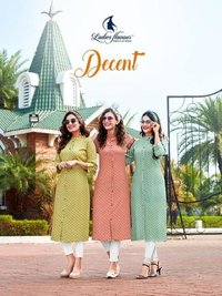 Ladies Flavour Decent Rayon Printed Kurti Catalog