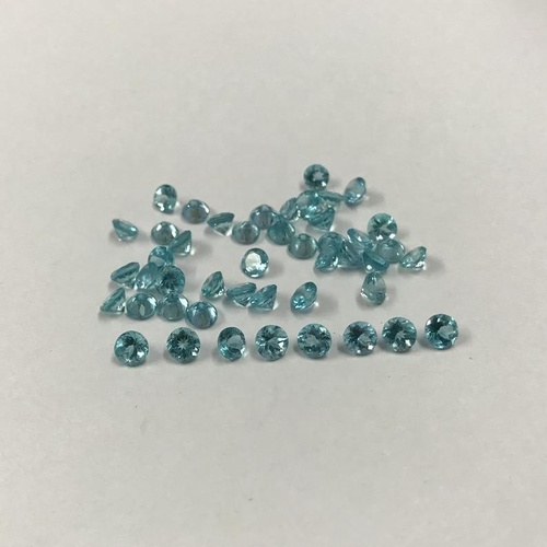 3.5mm Blue Apatite Faceted Round Loose Gemstones