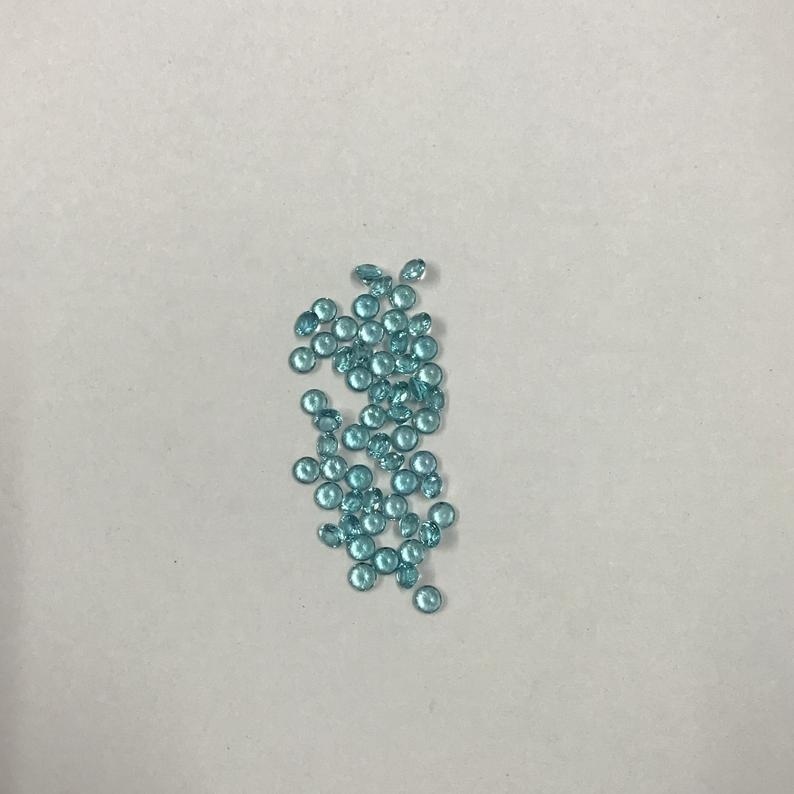 3.5mm Blue Apatite Faceted Round Loose Gemstones