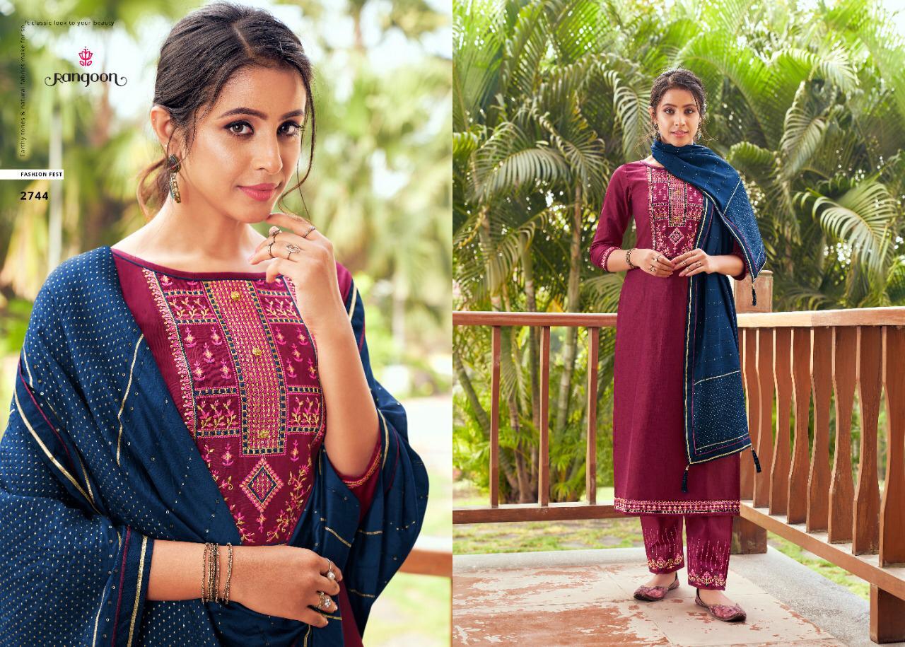 Rangoon Vaani Cotton Silk With Work Readymade Salwar Suit Catalog