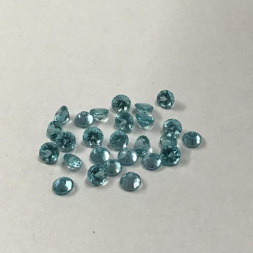 5mm Blue Apatite Faceted Round Loose Gemstones