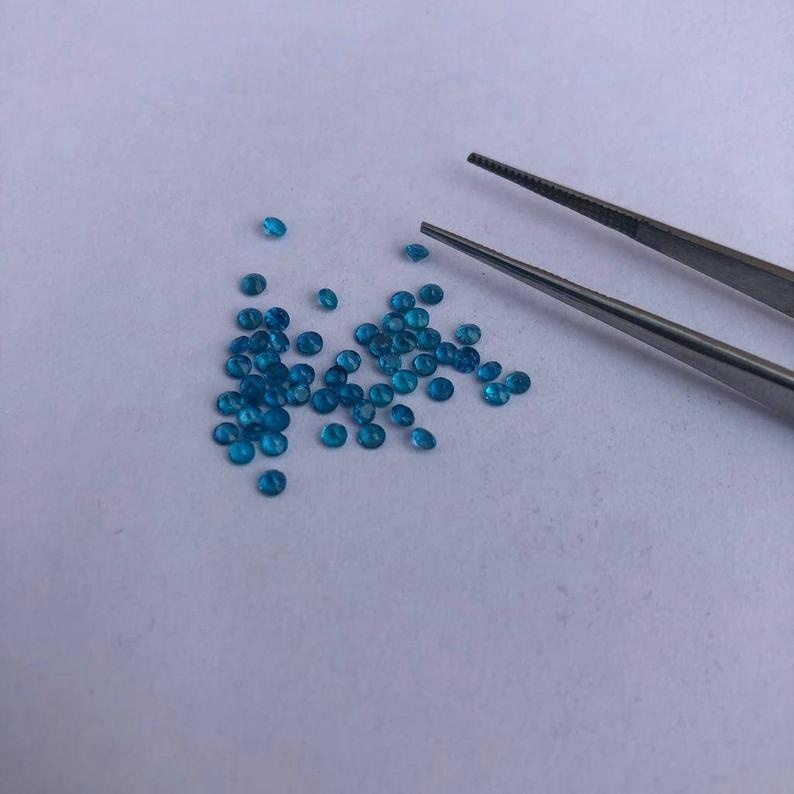 2.5mm Neon Apatite Faceted Round Loose Gemstones