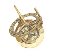 Nautical Brass Round Sundial Compass 2.25 inch