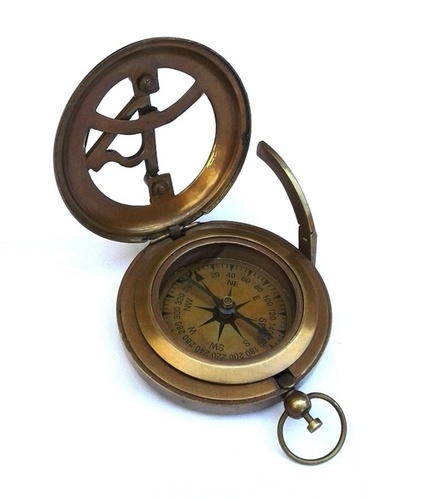 Nautical Antique Brass Sundial Compass 3 Inch