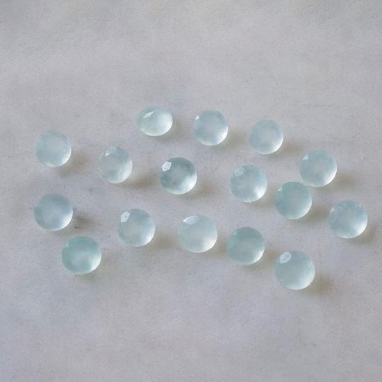 10mm Aqua Chalcedony Faceted Round Loose Gemstones