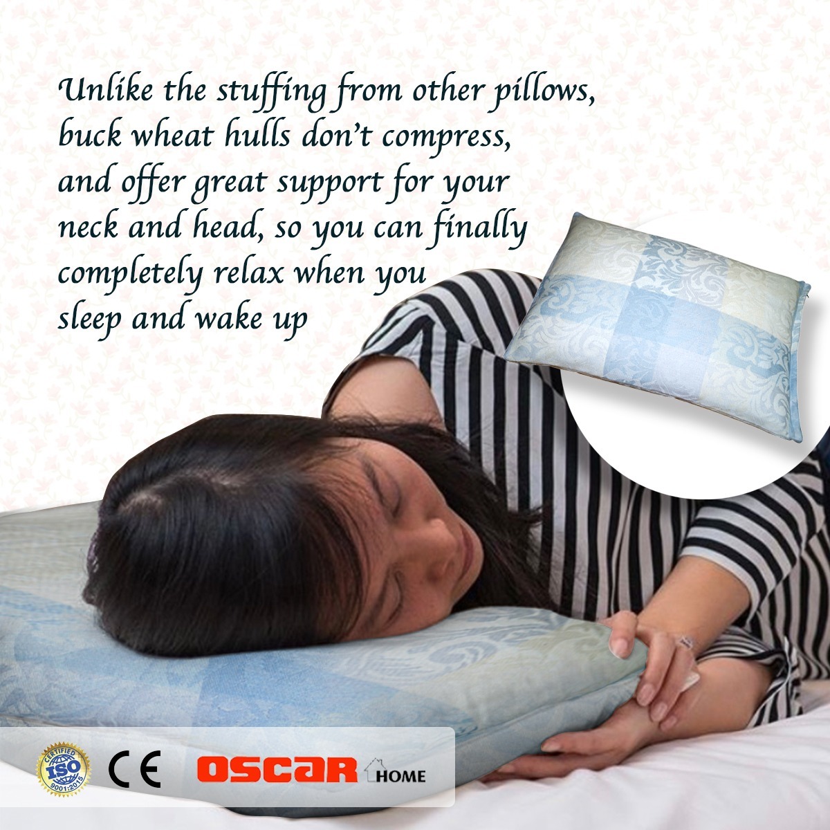 Organic Buckwheat Pillow for people with posture, neck, insomnia & spine issues