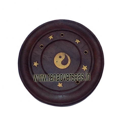 Wooden Ying Yang Shape Incense Stick Holder Agarbatti Stand